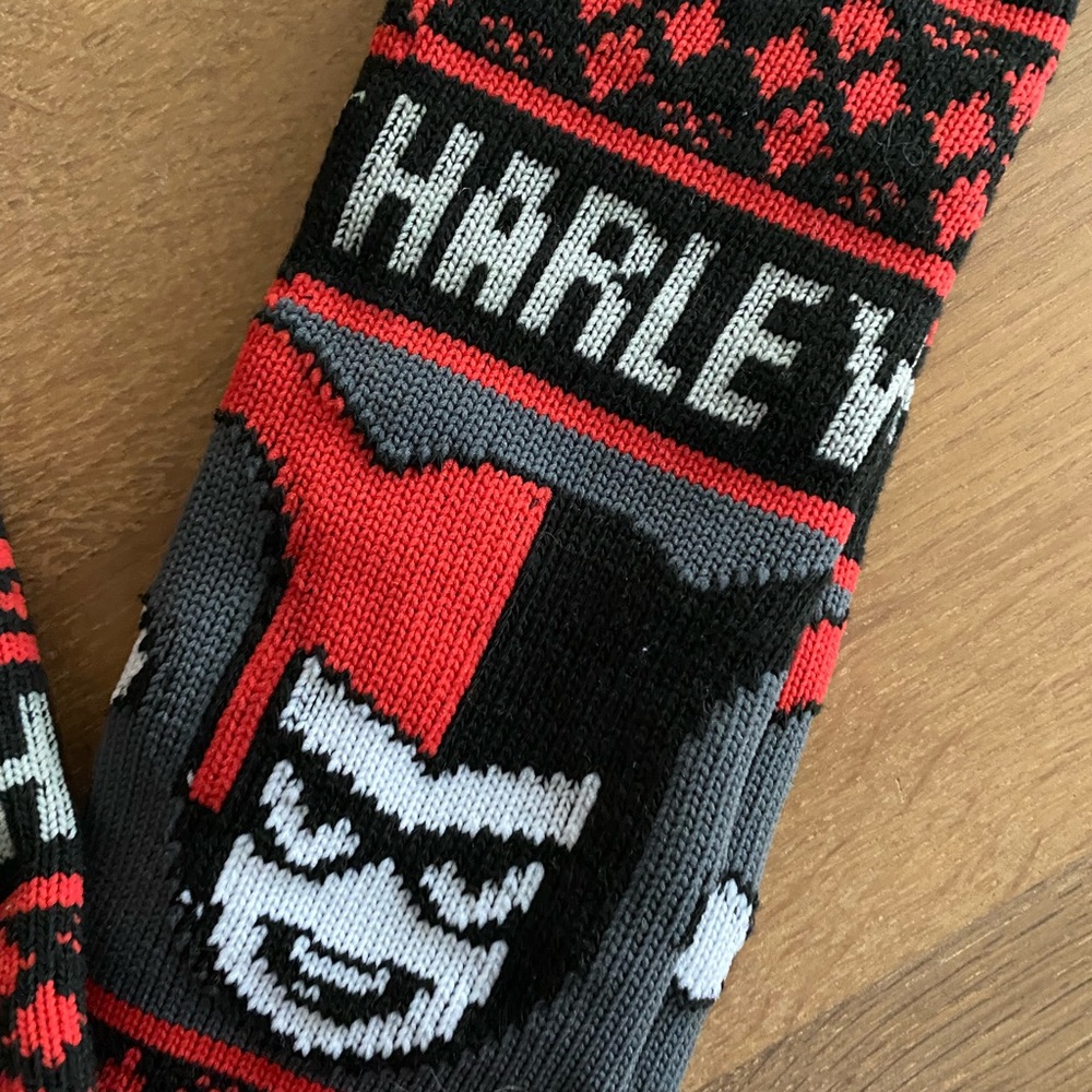 Harley Quinn novelty knee socks.